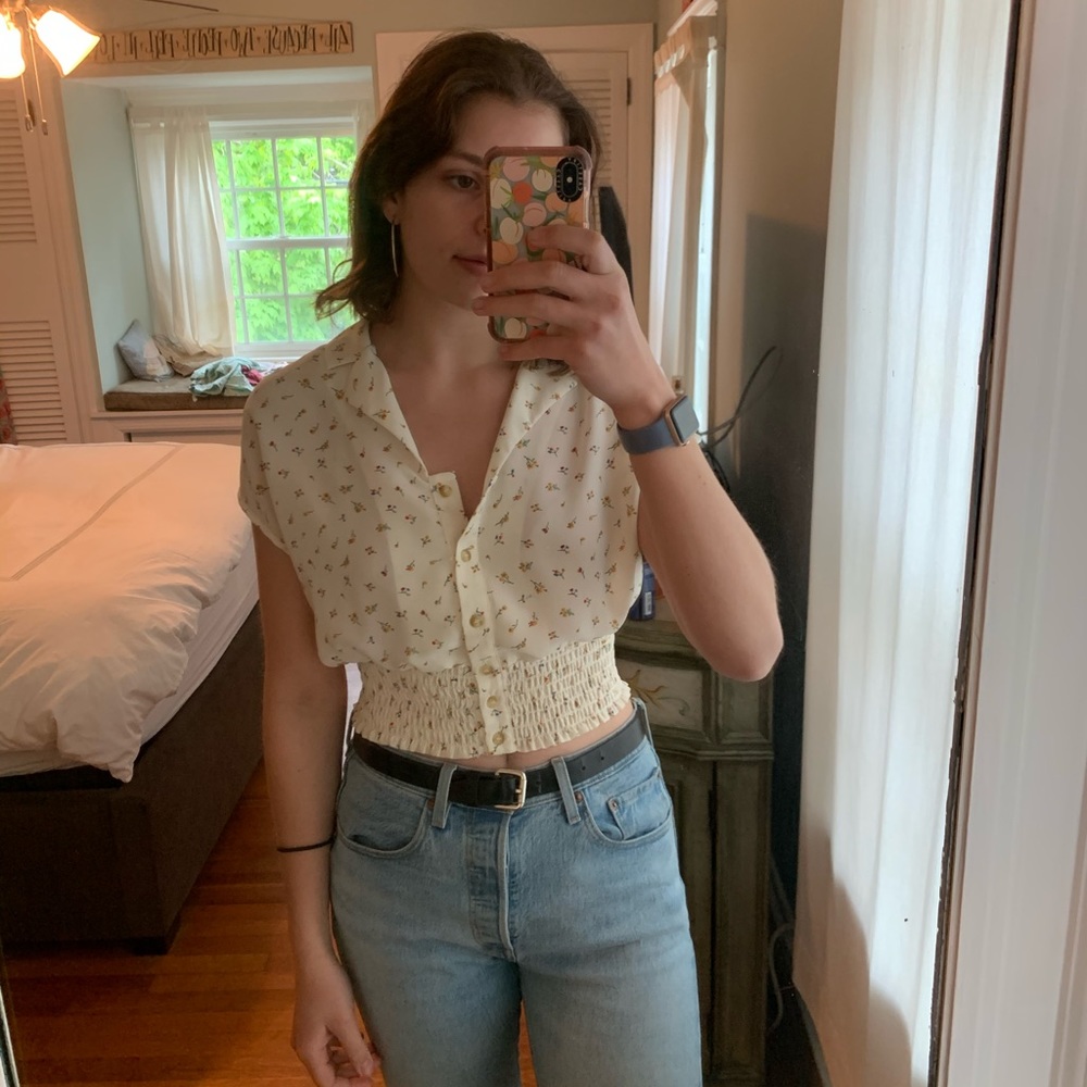 Floral Button Up Crop Top